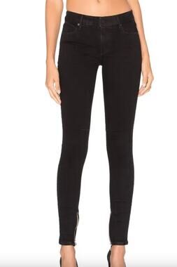 RtA Alexa Skinny Jeans Womens 28 Black Creep Wash Ankle Zip Denim Stretch